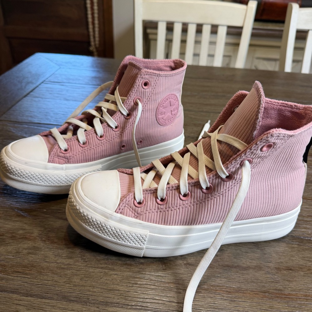 Converse Chuck Taylor All Star Lift Hi Night Flamingo Pink Water Repellent Sz 7 - Picture 10 of 11